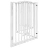 Barrière pour chiens et porte 4 panneaux blanc bois de peuplier 561512561512