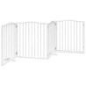 Barrière pour chiens et porte 4 panneaux blanc bois de peuplier 561512561512