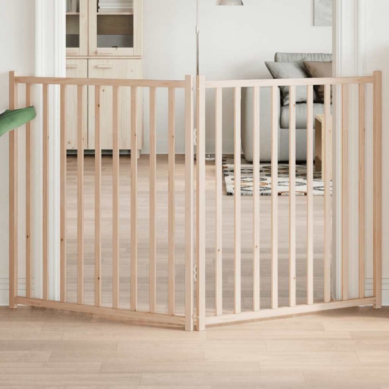 Barrière pour chien pliable 2 panneaux 160 cm bois sapin massif 561515561515