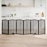 Barrière pour chiens et porte 6 panneaux noir bois de peuplier 561516561516