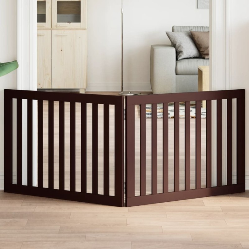 Barrière pour chien pliable 2 panneaux 160 cm bois de peuplier 561518561518