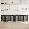 Barrière pour chiens et porte 6 panneaux noir bois de peuplier 561519561519