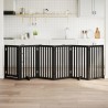 Barrière pour chiens et porte 6 panneaux noir bois de peuplier 561520561520