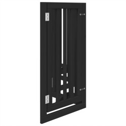 Barrière pour chiens et porte 6 panneaux noir bois de peuplier 561520561520