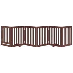 Barrière pour chiens avec porte 6 panneaux bois de peuplier 561523561523
