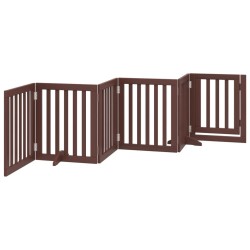 Barrière pour chiens avec porte 6 panneaux bois de peuplier 561523561523