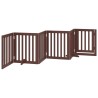 Barrière pour chiens avec porte 6 panneaux bois de peuplier 561523561523