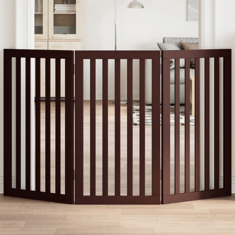 Barrière pour chien pliable 3 panneaux 150 cm bois de peuplier 561524561524