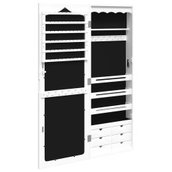 Armoire à bijoux avec miroir murale blanc 37,5x10x106 cm 561527561527