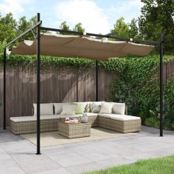 Pergola avec toit rétractable taupe 295x292x230 cm 561529561529