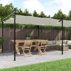 Pergola avec toit rétractable crème 589x292x230 cm 561532561532
