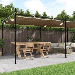 Pergola avec toit rétractable taupe 589x292x230 cm 561533561533