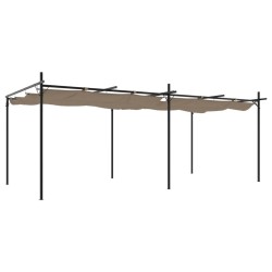 Pergola avec toit rétractable taupe 589x292x230 cm 561533561533