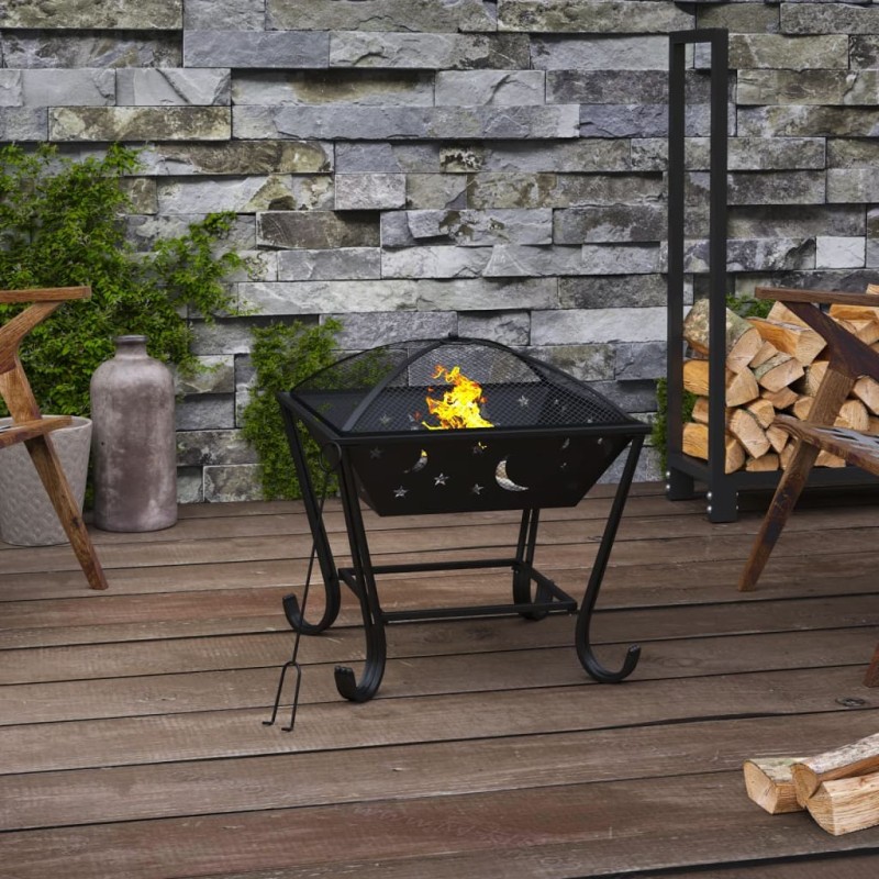 Foyer avec tisonnier 50 cm XXL acier 561536561536