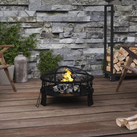 Foyer avec tisonnier 50 cm XXL acier 561537561537