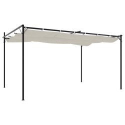 Pergola avec toit rétractable crème 395x292x230 cm 561540561540