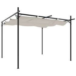 Pergola avec toit rétractable crème 295x292x230 cm 561541561541