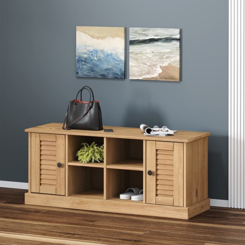 Banc à chaussures VIGO 106x35x45 cm bois massif de pin 561542561542