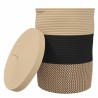Panier de rangement avec couvercle noir et beige Ø37x50cm coton 561558561558