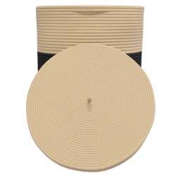 Panier de rangement avec couvercle noir et beige Ø37x50cm coton 561558561558