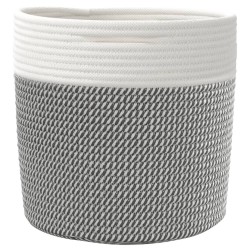 Paniers de rangement 2 pcs gris et blanc Ø28x28 cm coton 561562561562