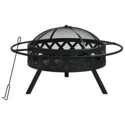 Foyer avec tisonnier 70 cm XXL acier 561563561563