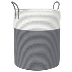 Panier de rangement gris et blanc Ø38x46 cm coton 561569561569
