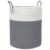 Panier de rangement gris et blanc Ø38x46 cm coton 561569561569