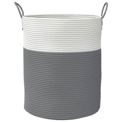 Panier de rangement gris et blanc Ø38x46 cm coton 561569561569