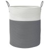 Panier de rangement gris et blanc Ø38x46 cm coton 561569561569
