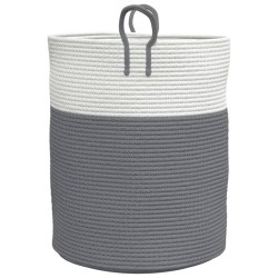Panier de rangement gris et blanc Ø38x46 cm coton 561569561569