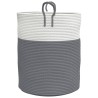 Panier de rangement gris et blanc Ø38x46 cm coton 561569561569