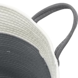 Panier de rangement gris et blanc Ø38x46 cm coton 561569561569
