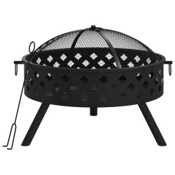 Foyer avec tisonnier 58 cm XXL acier 561572561572