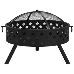 Foyer avec tisonnier 58 cm XXL acier 561572561572