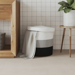 Panier de rangement avec couvercle blanc et noir Ø40x35cm coton 561579561579