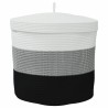 Panier de rangement avec couvercle blanc et noir Ø40x35cm coton 561579561579