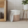Panier de rangement et couvercle marron et blanc Ø40x35cm coton 561581561581