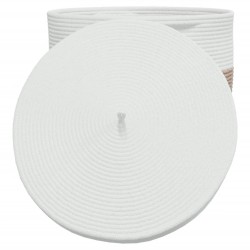 Panier de rangement et couvercle marron et blanc Ø40x35cm coton 561581561581