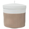 Panier de rangement et couvercle marron et blanc Ø40x35cm coton 561581561581