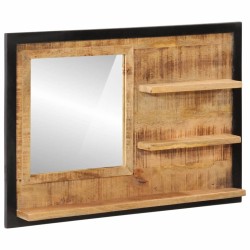 Miroir avec étagères 80x8x55 cm verre et bois massif manguier 561583561583