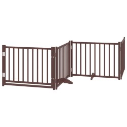 Barrière pour chiens avec porte 4 panneaux bois de sapin massif 561587561587