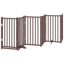 Barrière pour chiens avec porte 6 panneaux bois de sapin massif 561588561588