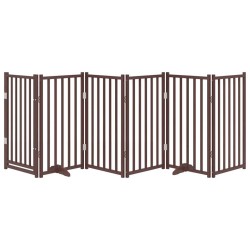 Barrière pour chiens avec porte 6 panneaux bois de sapin massif 561588561588