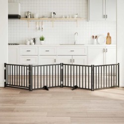 Barrière pour chiens avec porte 4 panneaux bois de sapin massif 561590561590