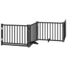 Barrière pour chiens avec porte 4 panneaux bois de sapin massif 561590561590