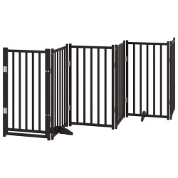 Barrière pour chiens avec porte 6 panneaux bois de sapin massif 561591561591