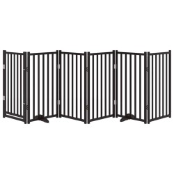 Barrière pour chiens avec porte 6 panneaux bois de sapin massif 561591561591