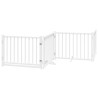 Barrière pour chiens avec porte 4 panneaux bois de sapin massif 561592561592
