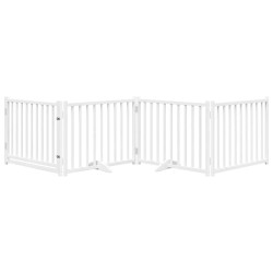 Barrière pour chiens avec porte 4 panneaux bois de sapin massif 561592561592